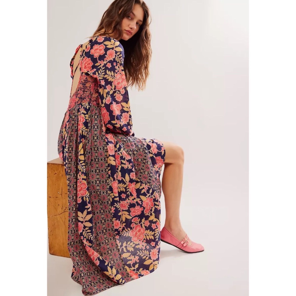 Free people a new way floral long sleeve maxi dress